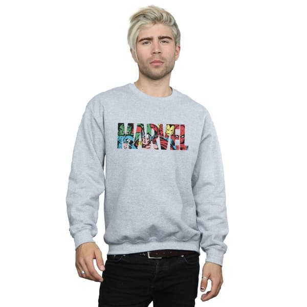 Marvel Comics Mens Infill Logo Sweatshirt