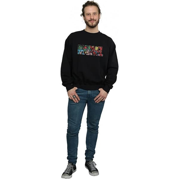 Marvel Comics Mens Infill Logo Sweatshirt