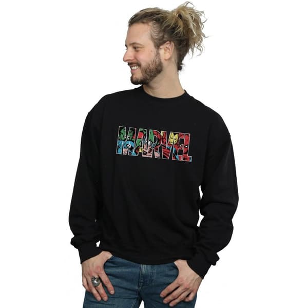 Marvel Comics Mens Infill Logo Sweatshirt