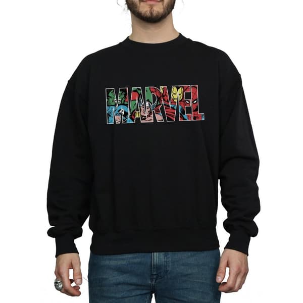 Marvel Comics Mens Infill Logo Sweatshirt