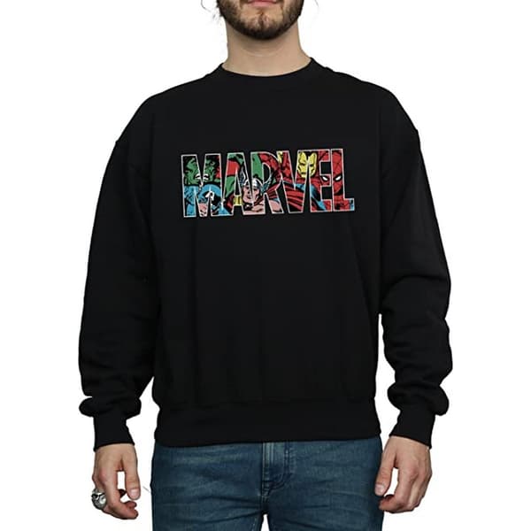 Marvel Comics Mens Infill Logo Sweatshirt