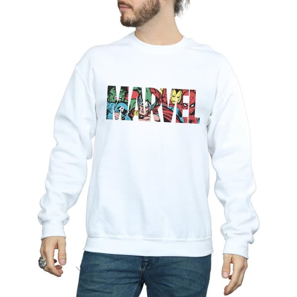 Marvel Comics Mens Infill Logo Sweatshirt