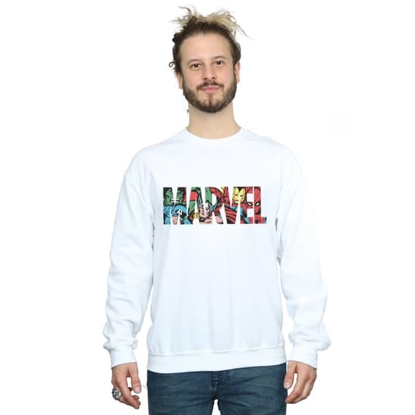 Marvel Comics Mens Infill Logo Sweatshirt