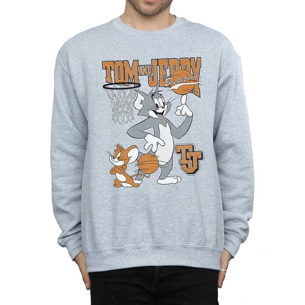 Tom and Jerry Mens Spinning Basketball Sweatshirt