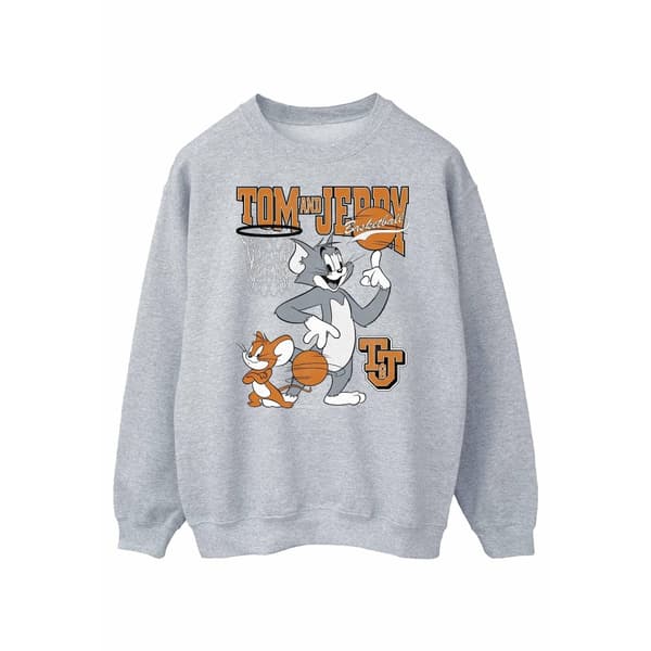 Tom and Jerry Mens Spinning Basketball Sweatshirt