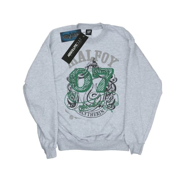 Harry Potter Boys Seeker Draco Malfoy Slytherin Sweatshirt Sports Grey 7-8 Years