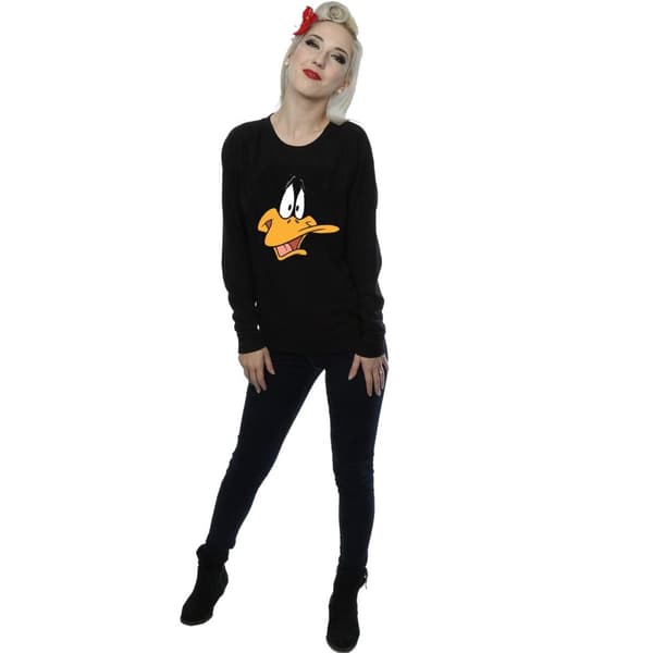Looney Tunes Dam/Tjej Daffy Duck Face Sweatshirt