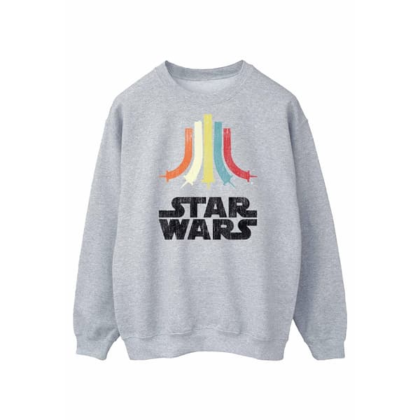 Star Wars Mens Rainbow Sweatshirt Sports Grey XL