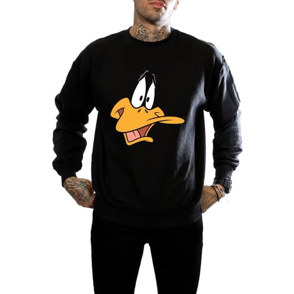 Looney Tunes Mens Daffy Duck Face Sweatshirt