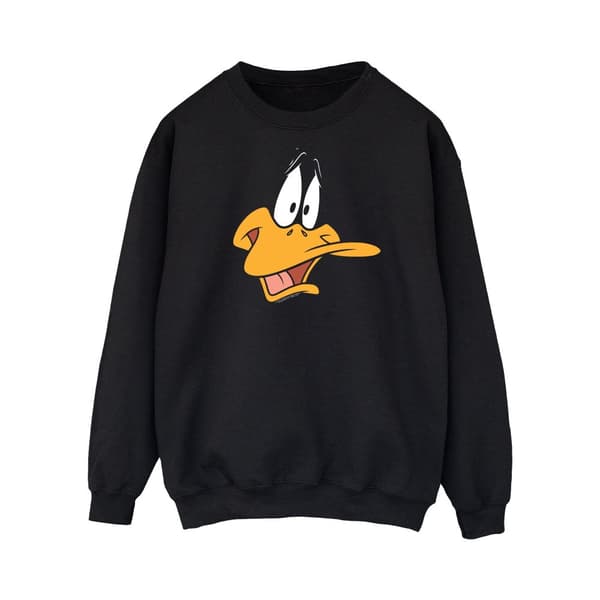Looney Tunes Mens Daffy Duck Face Sweatshirt Black 3XL