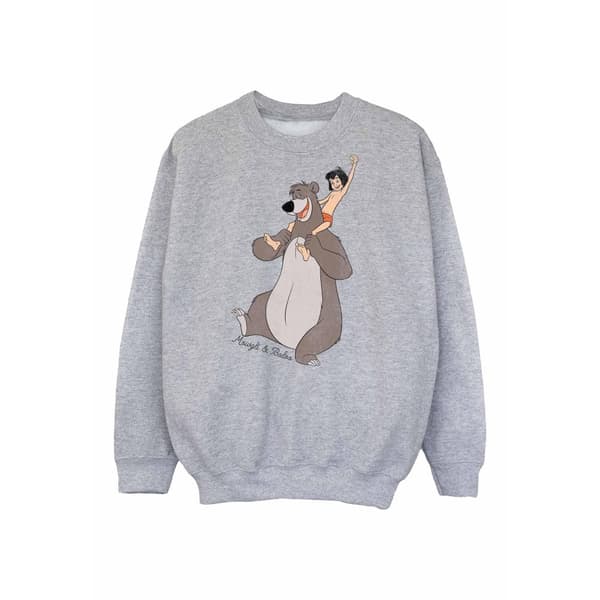 Jungle Book Boys Classic Mowgli And Baloo Sweatshirt Sports Grey 7-8 Years