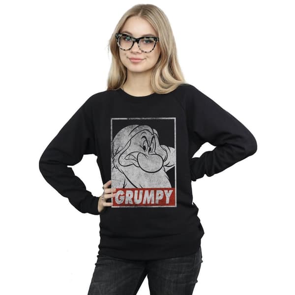 Snow White And The Seven Dwarfs Grumpy Poster - Sweatshirt för kvinnor/damer
