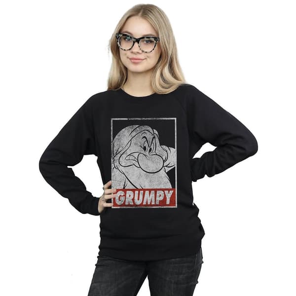 Snow White And The Seven Dwarfs Grumpy Poster - Sweatshirt för kvinnor/damer