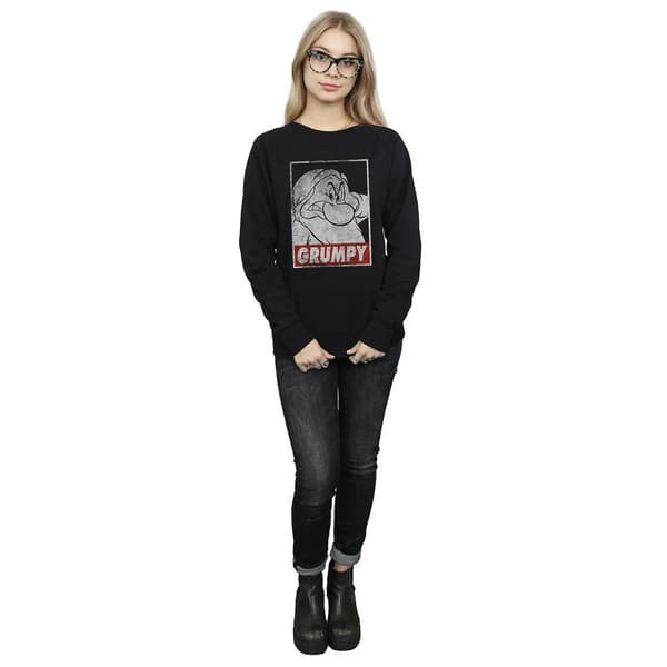 Snow White And The Seven Dwarfs Grumpy Poster - Sweatshirt för kvinnor/damer