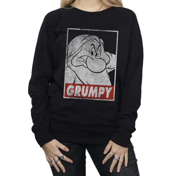 Snow White And The Seven Dwarfs Grumpy Poster - Sweatshirt för kvinnor/damer