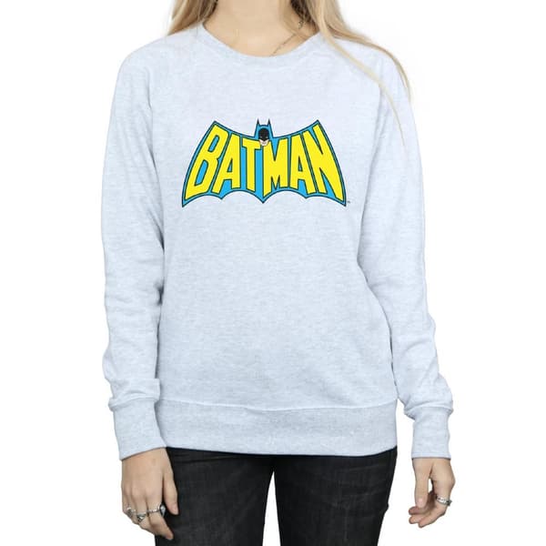 Batman Dam/Tjej Retro Logo Sweatshirt i Heather