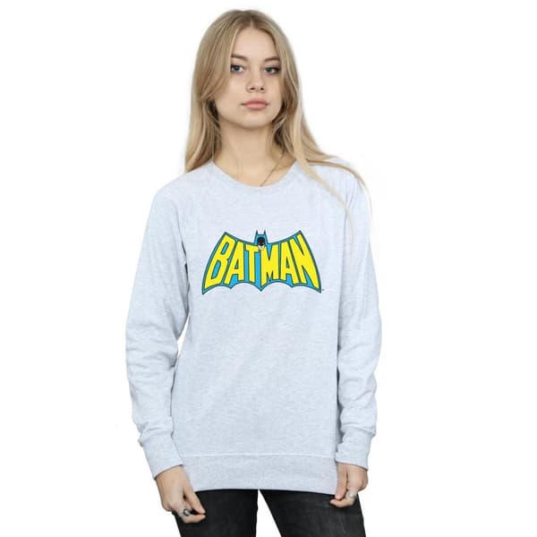 Batman Dam/Tjej Retro Logo Sweatshirt i Heather