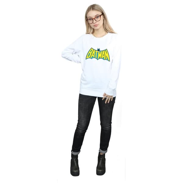 Batman Dam/Tjej Retro Logo Sweatshirt i Heather