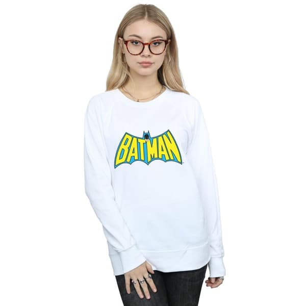 Batman Dam/Tjej Retro Logo Sweatshirt i Heather