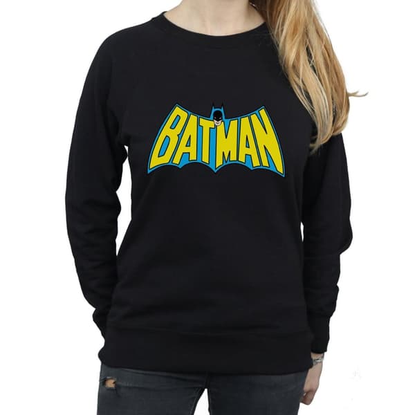 Batman Dam/Tjej Retro Logo Sweatshirt i Heather