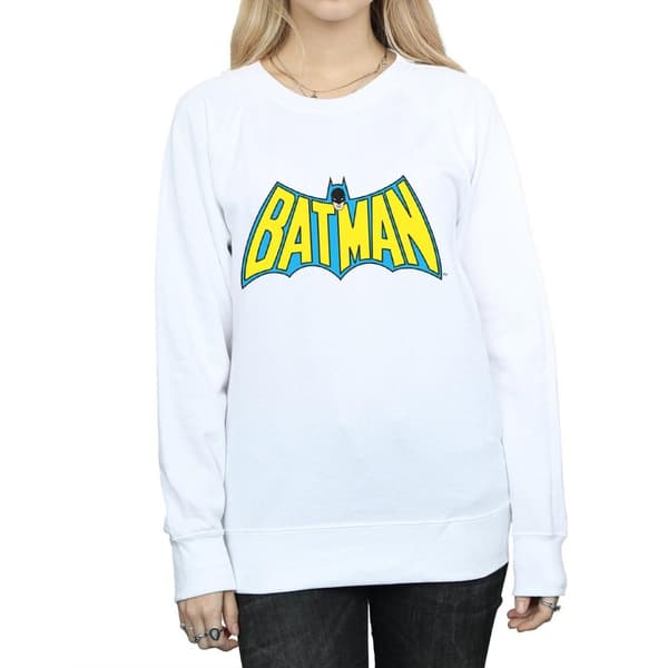 Batman Dam/Tjej Retro Logo Sweatshirt i Heather