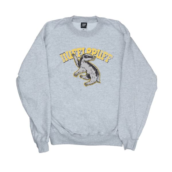 Harry Potter Mens Hufflepuff Sweatshirt Sports Grey S