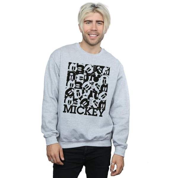 Disney Mens Mickey Mouse Grid Sweatshirt