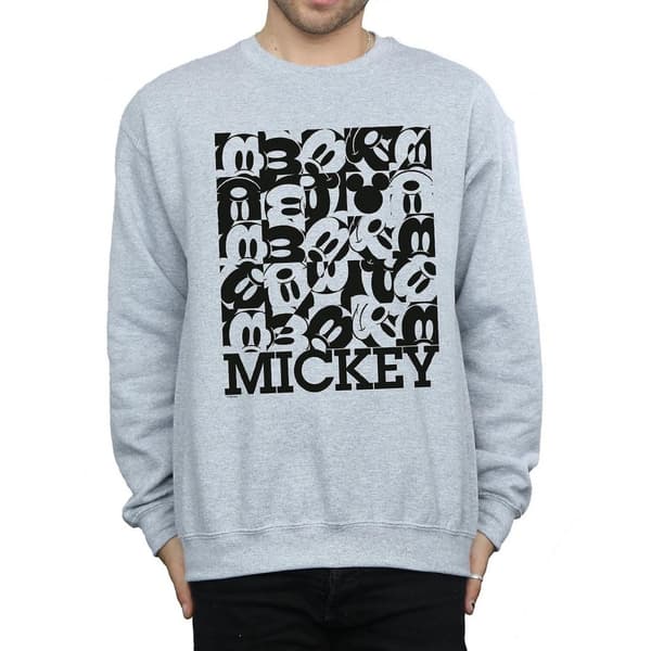 Disney Mens Mickey Mouse Grid Sweatshirt
