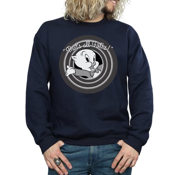 Looney Tunes Mens That´s All Folks Porky Pig Sweatshirt