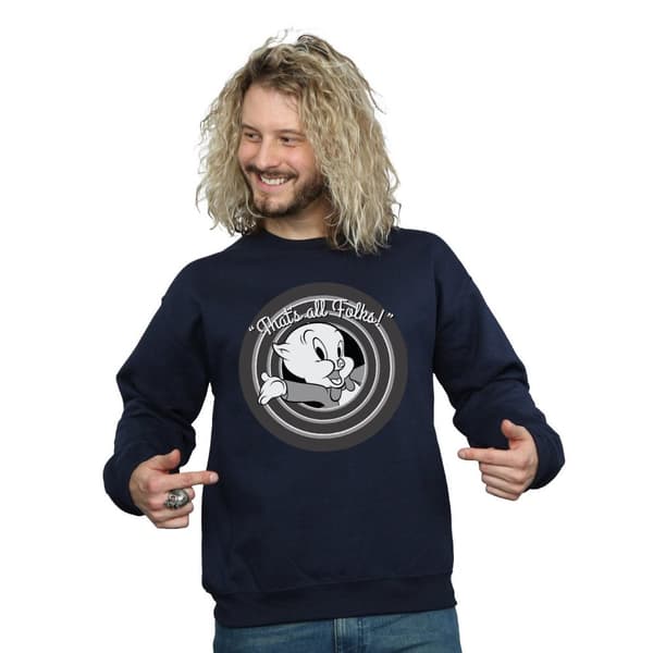 Looney Tunes Mens That´s All Folks Porky Pig Sweatshirt