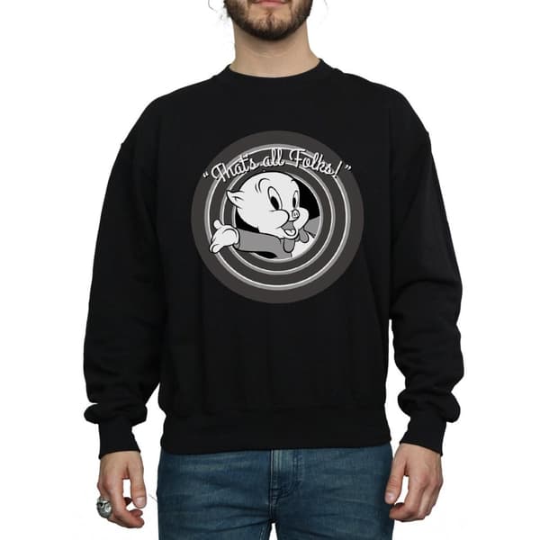 Looney Tunes Mens That´s All Folks Porky Pig Sweatshirt
