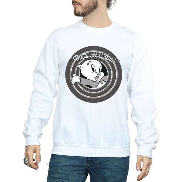 Looney Tunes Mens That´s All Folks Porky Pig Sweatshirt
