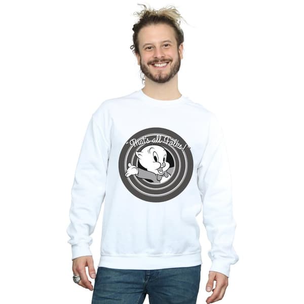 Looney Tunes Mens That´s All Folks Porky Pig Sweatshirt