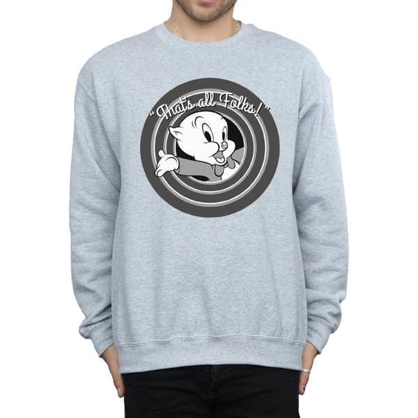 Looney Tunes Mens That´s All Folks Porky Pig Sweatshirt