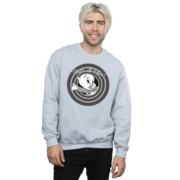 Looney Tunes Mens That´s All Folks Porky Pig Sweatshirt