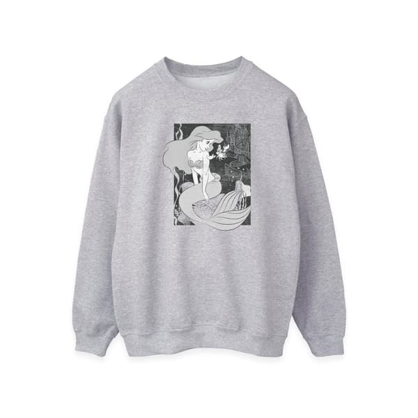 The Little Mermaid Sweatshirt til kvinder/damer Heather Grey XXL