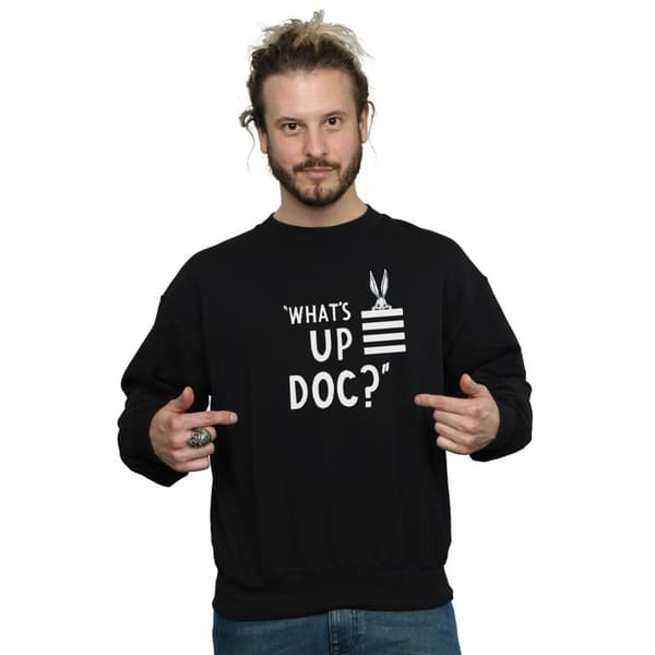 Looney Tunes Unisex Adult What´s Up Doc Bugs Bunny Stripe Sweatshirt