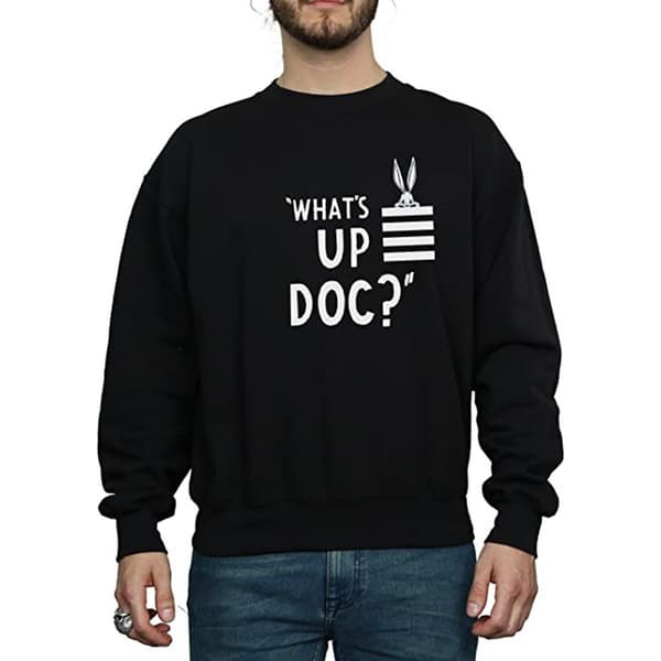 Looney Tunes Unisex Adult What´s Up Doc Bugs Bunny Stripe Sweatshirt