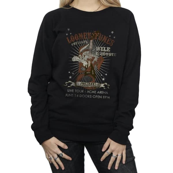 Looney Tunes Womens/Ladies Wile E Coyote Guitar Sweatshirt