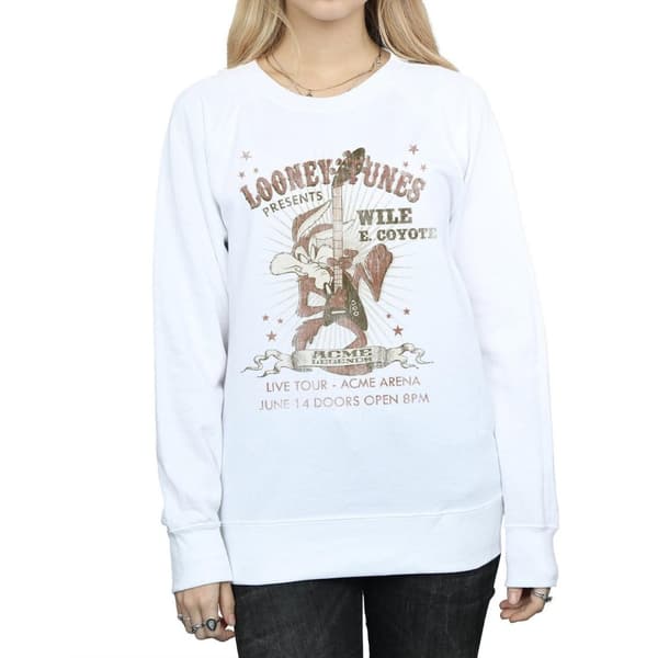 Looney Tunes Womens/Ladies Wile E Coyote Guitar Sweatshirt
