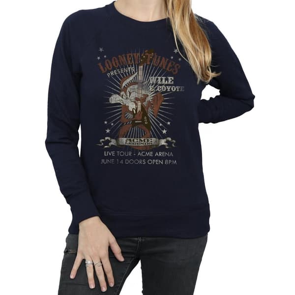 Looney Tunes Womens/Ladies Wile E Coyote Guitar Sweatshirt
