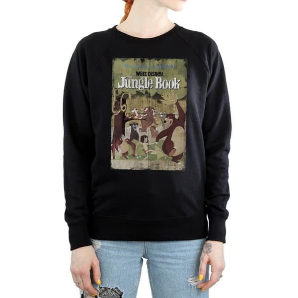 Jungle Book Dam/Tjej Retro Poster Sweatshirt
