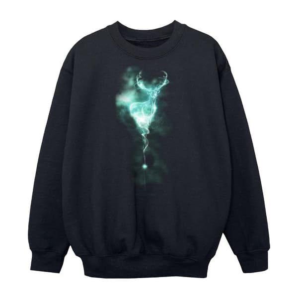 Harry Potter Boys Patronus Mist Stag Sweatshirt Black 7-8 Years