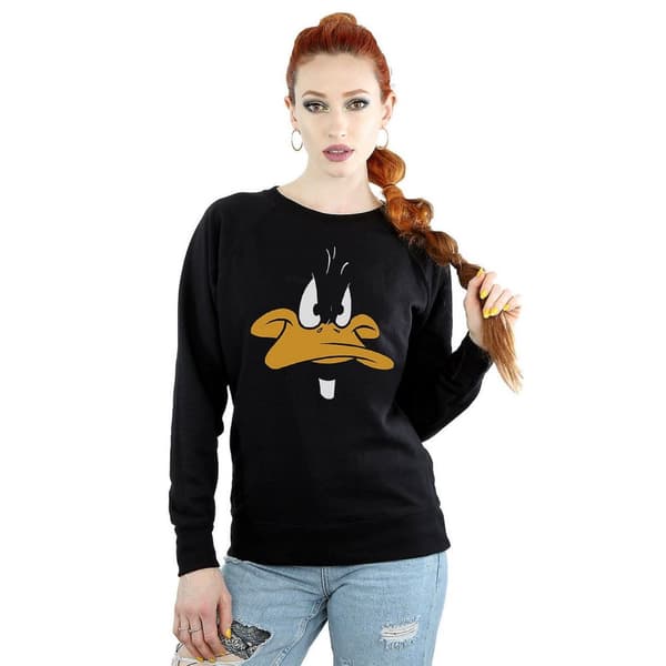 Looney Tunes Dam/Tjej Daffy Duck Face Sweatshirt