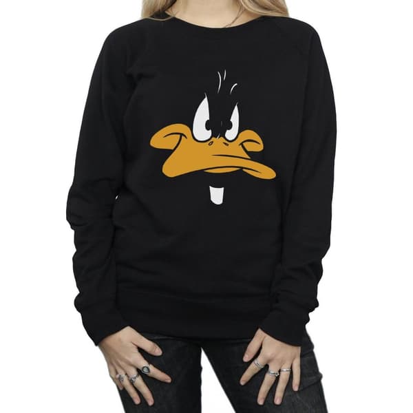 Looney Tunes Dam/Tjej Daffy Duck Face Sweatshirt