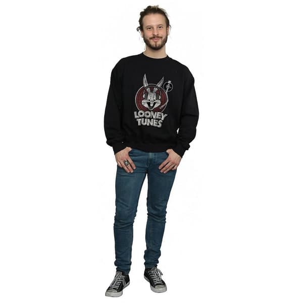 Looney Tunes Mens Bugs Bunny Circle Logo Sweatshirt