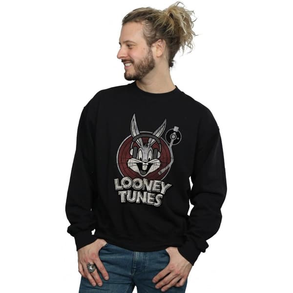 Looney Tunes Mens Bugs Bunny Circle Logo Sweatshirt