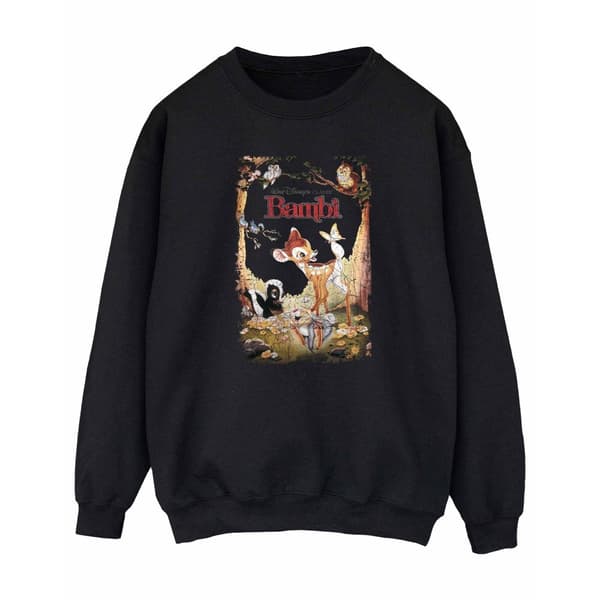 Bambi Womens/Ladies Retro Poster Sweatshirt Black XL
