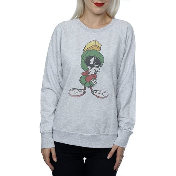 Looney Tunes Dam/Tjej Marvin The Martian Pose Sweatshirt med värmande filt
