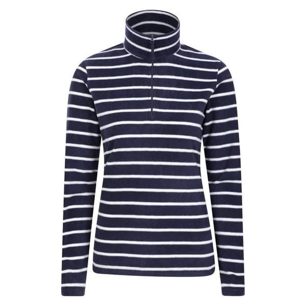 Mountain Warehouse Dam/Tjej Camber Randig Fleecetröja med Halv Dragkedja Navy M